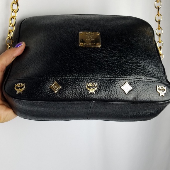 MCM Bags Sold Vintage Mcm Black Leather Crossbody Bag Poshmark